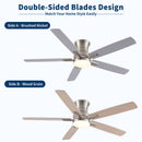 Mordern Flush Mount Ceiling Fan With Light And Remote Control by HouseOfZazla