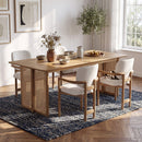 5-Piece Rubber Wood Indoor Dining Set With Rattan & Chairs
