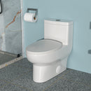 Modern Ceramic 1 Piece Toilet With Dual Flush And Soft Closing Seat - White by HouseOfZazla