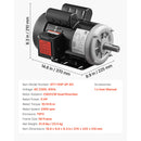5 HP Electric Motor for Air Compressors, 3450 RPM, Single-Phase 230V by HouseOfZazla
