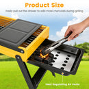 Portable Folding Charcoal Grill with Side Shelves
