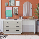 Valencia - 3 Drawer Dresser And Desk - Taupe by HouseOfZazla