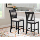 Transitional Rubberwood Dining Room Chairs (Set of 2) With Slatted Back - Black by HouseOfZazla