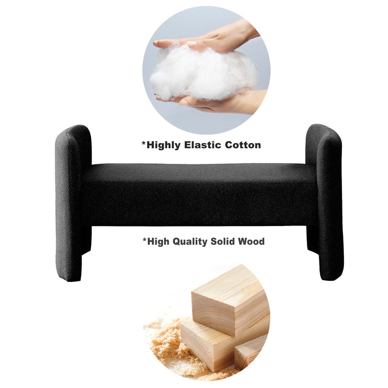 52" Bench for Bedroom End of Bed Modern Contemporary Design Ottoman Couch Long Bench Window Sitting Fireplace Bench, Teddy