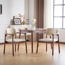 Dining Room Chairs, Ideal For Home & Kitchen (Set of 2) - Beige / Dark Walnut by HouseOfZazla