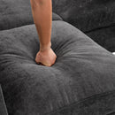 85.4' Sectional Sofa Modular Sofa U-shaped Sofa Couch Sofa Bed L-shaped Sofa with a Movable Ottoman and Two USB Ports for Living Room, Black