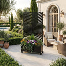 Metal Planter Box with Trellis, 73'x35'x16 Raised Garden Bed by HouseOfZazla