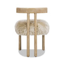 Arden 19.5" Genuine Sheepskin Fur Split Back Dining Chair