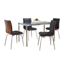Fuji Mason - Swivel Contemporary Dining Set Dining Set, Glass, 5 Piece by HouseOfZazla
