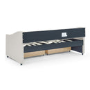Upholstered Tufted Daybed With 2 Drawers, Waved Arms by HouseOfZazla