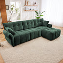Sofa Set With Ottoman And Pillows, Textured, High Resilience Cushions by HouseOfZazla