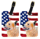 USA American Flag with Australian Cattle Dog Luggage Tag