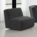 Ortega - Upholstered Armless Chair - Charcoal