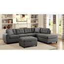 Balta - 2 Piece Loose Back Sectional With Ottoman Upholstered - Gray by HouseOfZazla