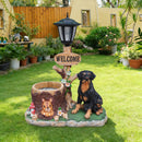 Rottweiler Dog Family Planter Statue by HouseOfZazla