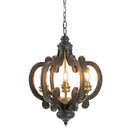 Farmhouse Chandelier, 6 Light Wood Chandelier Pendant Light Fixture With Adjustable Chain For Dining Room Living Room Entryway, Bulb Not Included by Unique Piece Furniture