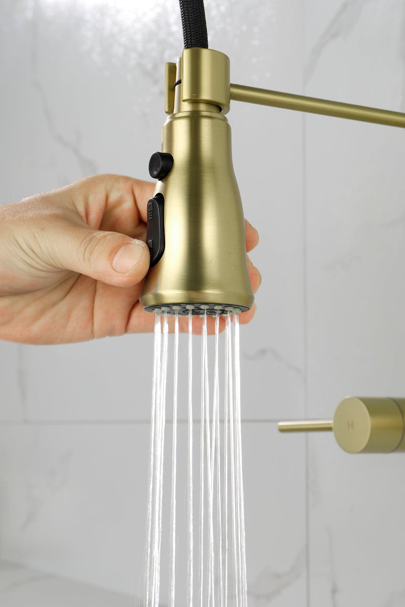 3 Functions Wall Mounted Bridge Kitchen Faucet