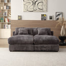74.8" Modern Luxury Twins Sofa Couch for Living Room Quality Corduroy Upholstery Sleeper Sofa Bed Daybed Grey