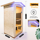 Single Person Spruce Far Infrared Sauna With Ambient Lighting And Bluetooth Music - Natural by HouseOfZazla