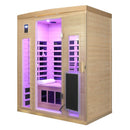 Low EMF, There is also a heating plate on the glass door, Hemlock wood Far-infrared indoor Three person sauna room