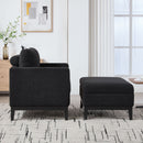 Farmhouse Upholstered Accent Chair With Ottoman, Reversible Lid Coffee Table by Unique Piece Furniture