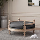 Round Pet Sofa, Wide Upholstered Pet Bed - Charcoal by HouseOfZazla