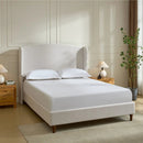 Hannah - Upholstered Wingback Bed Size / Tall Headboard Upholstered King Bed / Premium Textured Look / Minimalist Designs / No Box Spring Needed by Unique Piece Furniture