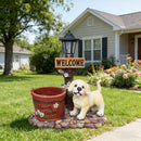 Labrador Puppy Solar Planter Garden Statue by HouseOfZazla