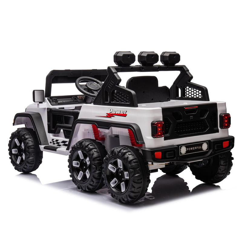 24V Ride On Large PickUp Truck car for Kids,ride On 4WD Toys with Remote Control,Parents Can Assist in Driving,Bluetooth music version,Pickup truck design with spacious storage in the rear.