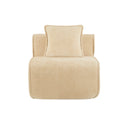 Armless Sofa Velvet-Light Camel