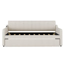 Upholstered Daybed With Trundle And USB Charging