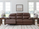 Vonryan - Power Reclining Sofa With Adj Headrest - Tobacco