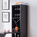Bar Cabinet, Extended Table Kitchen Cabinet With Wine Bottle Compartment & Open Shelving - Red Cocoa by HouseOfZazla