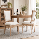 Farmhouse Solid Wood Frame Dining Chairs with Cushioned