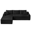 Modular Sectional With Arched Armrests, Includes 3 Back Cushions & 2 Throw Pillows by HouseOfZazla
