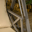 3-Seat Patio Swing Chair, Porch Swing Glider with Cushion, 3 Throw Pillows & Adjustable Canopy for Porch, Garden, Poolside, Backyard, Khaki