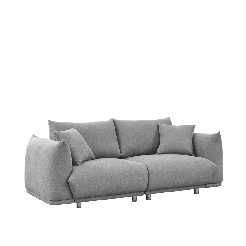 78.8" Modern Couch for Living Room Sofa,Solid Wood Frame and Stable Metal Legs, 2 Pillows, Sofa Furniture for Apartment