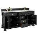 James Martin Brookfield 72" Double Bathroom Vanity, Black Onyx