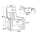 Green Heat Massage Manual Recliner Chair