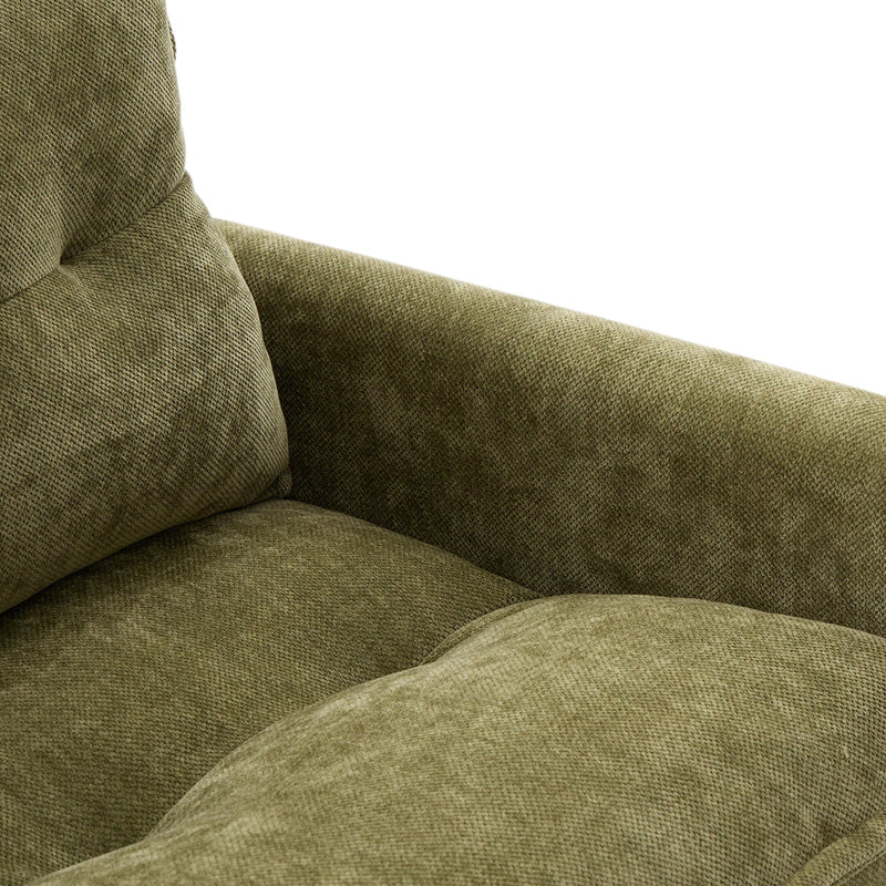 UNITED WE WIN Swivel Barrel Chair - Mid Century Modern Chair, Thick Padded Arm Chair with Solid Metal Base, Comfortable Single Sofa Chair, Swivel Accent Chair for Living Room Bedroom