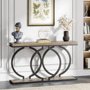 Console Table Narrow Long With Geometric Frame - Gray by HouseOfZazla