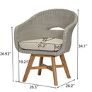 Outdoor Dining Arm Chair with Cushion, Set of 2