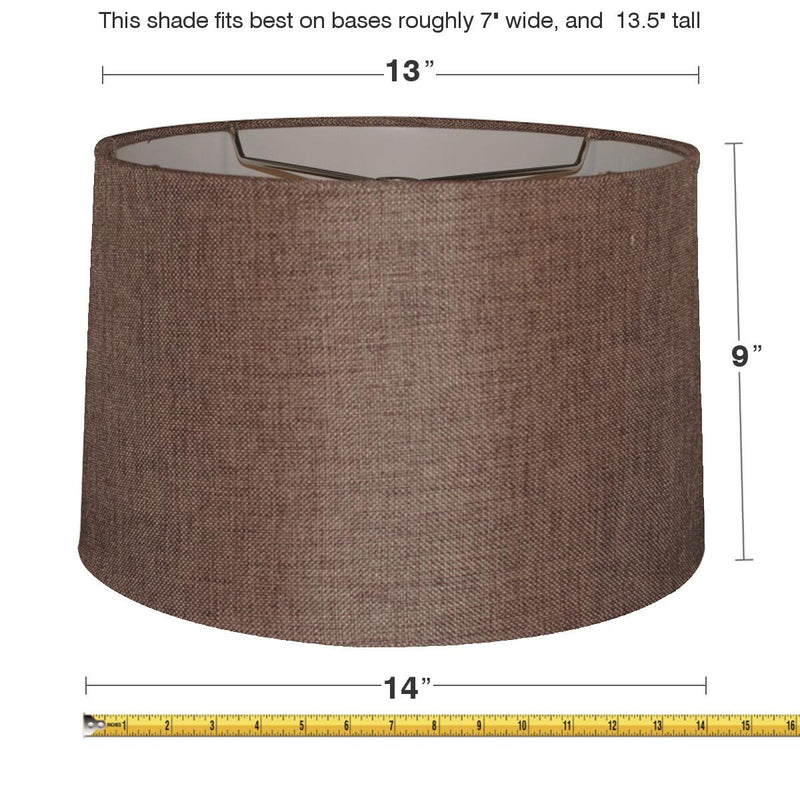 14"W x 9"H Chocolate Burlap Drum Shade