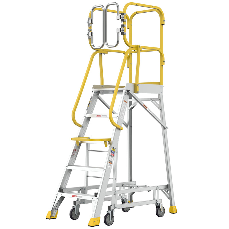 5 Step 375lbs Aluminum Rolling Platform Ladder, photo 5 of 10