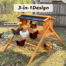 Chicken Nesting Box with Perch and Waterproof Roof