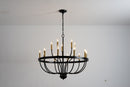 18-Light Industrial Iron Candle Chandelier