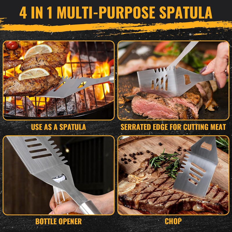 BBQ Tool Grilling Accessories, 16-Inch Stainless Steel BBQ Grill Tools