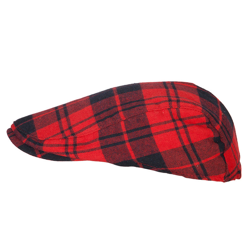 Boy's Cotton Plaid Print Ivy Cap