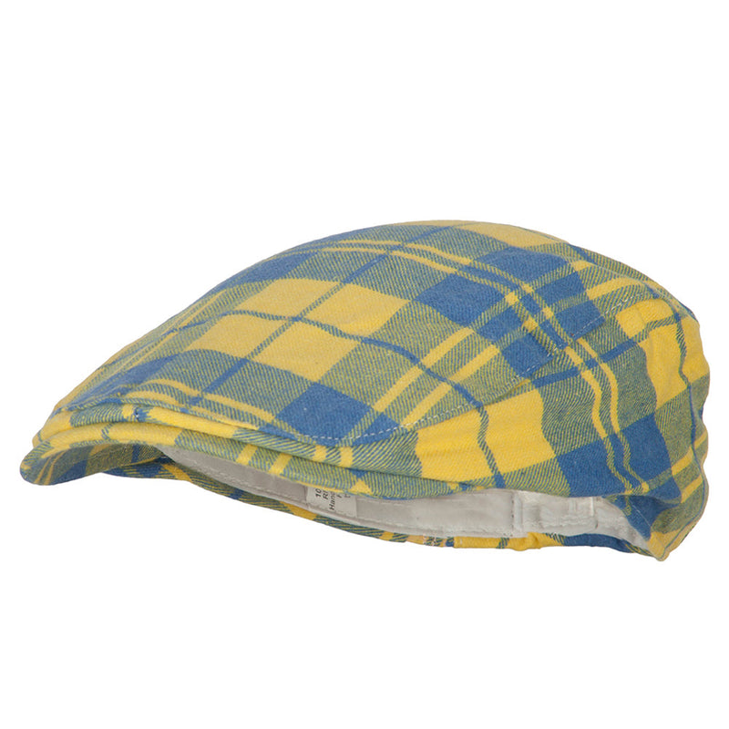 Boy's Cotton Plaid Print Ivy Cap