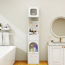 70.87" H Tall Bathroom Storage Cabinet with 1 Door and 2 Drawers by HouseOfZazla